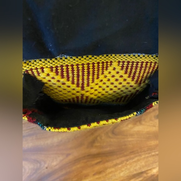 Multi Colored Woven Draw String Backpack - Picture 3 of 6